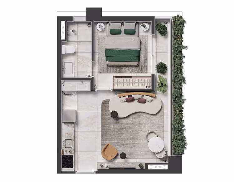 1 DORM. / 37 M²