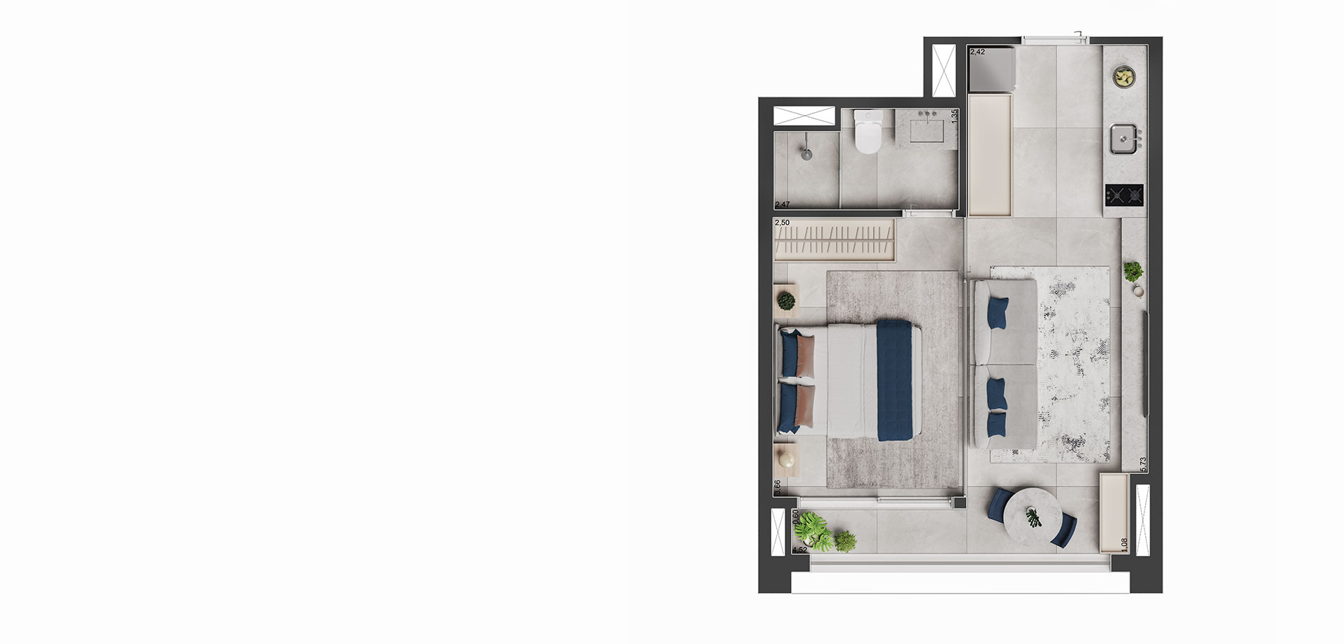 APTO DE 1 SUÍTE / 34 M2