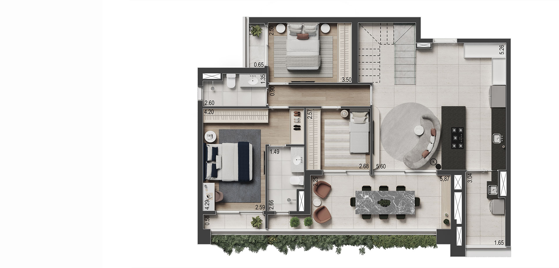 DUPLEX DE 219 M²3 DORMS. (1 SUÍTE)