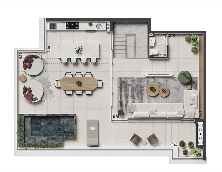 DUPLEX DE 219 M2 / 3 DORMS. (1 SUÍTE)