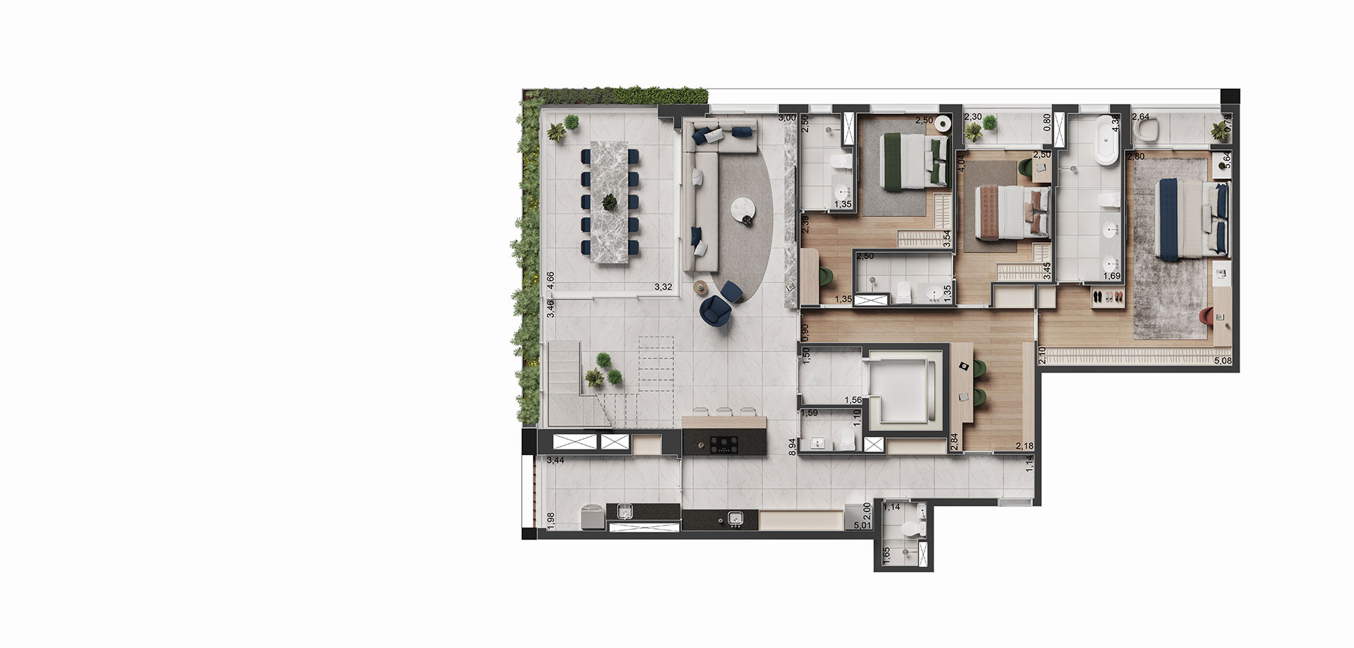 APTO. DE 348 M² / 3 SUÍTES