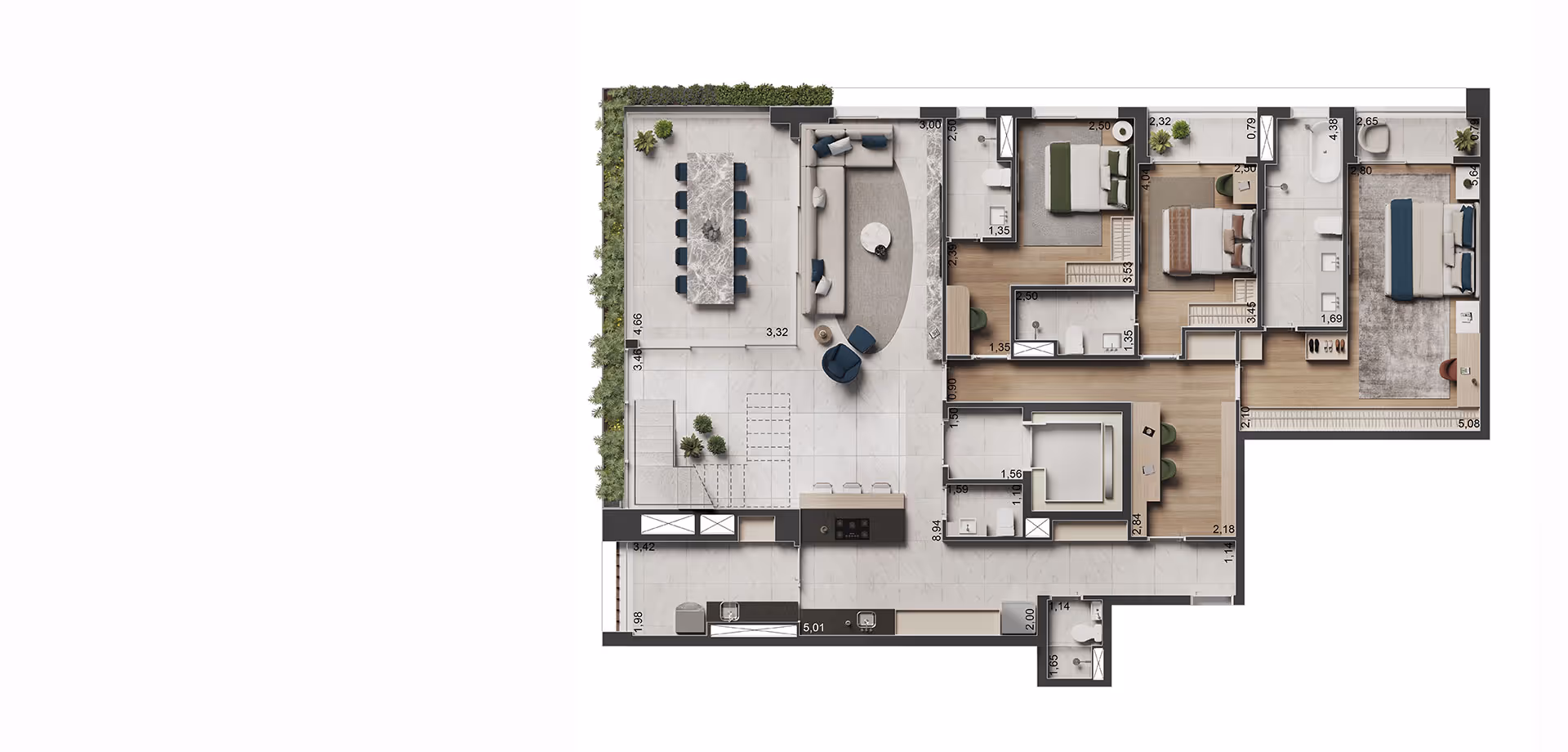 APTO. DE 348 M² / 3 SUÍTES
