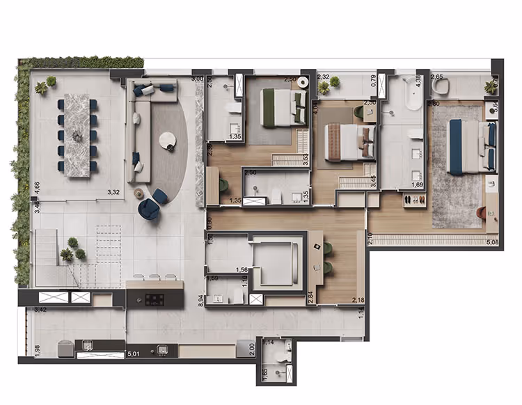 APTO. DE 348 M² 4 SUÍTES