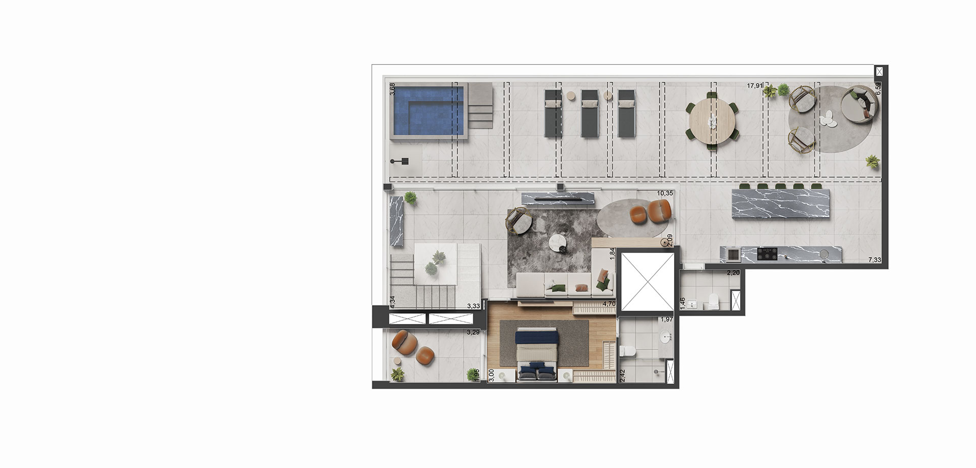 APTO. DE 348 M² / 3 SUÍTES