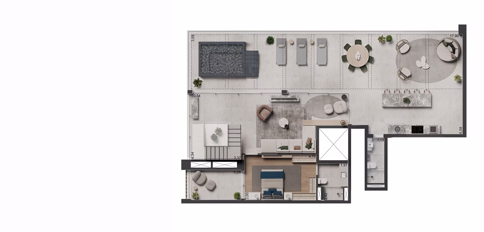 APTO. DE 348 M² / 3 SUÍTES