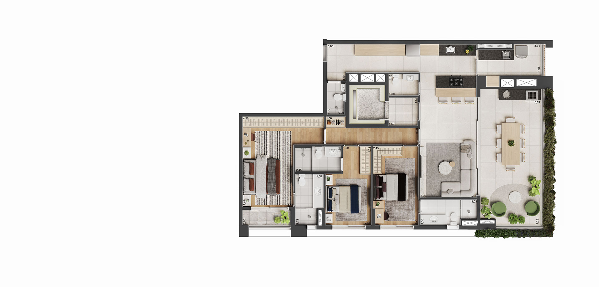 APTO. DE 145 M² 3 SUÍTES