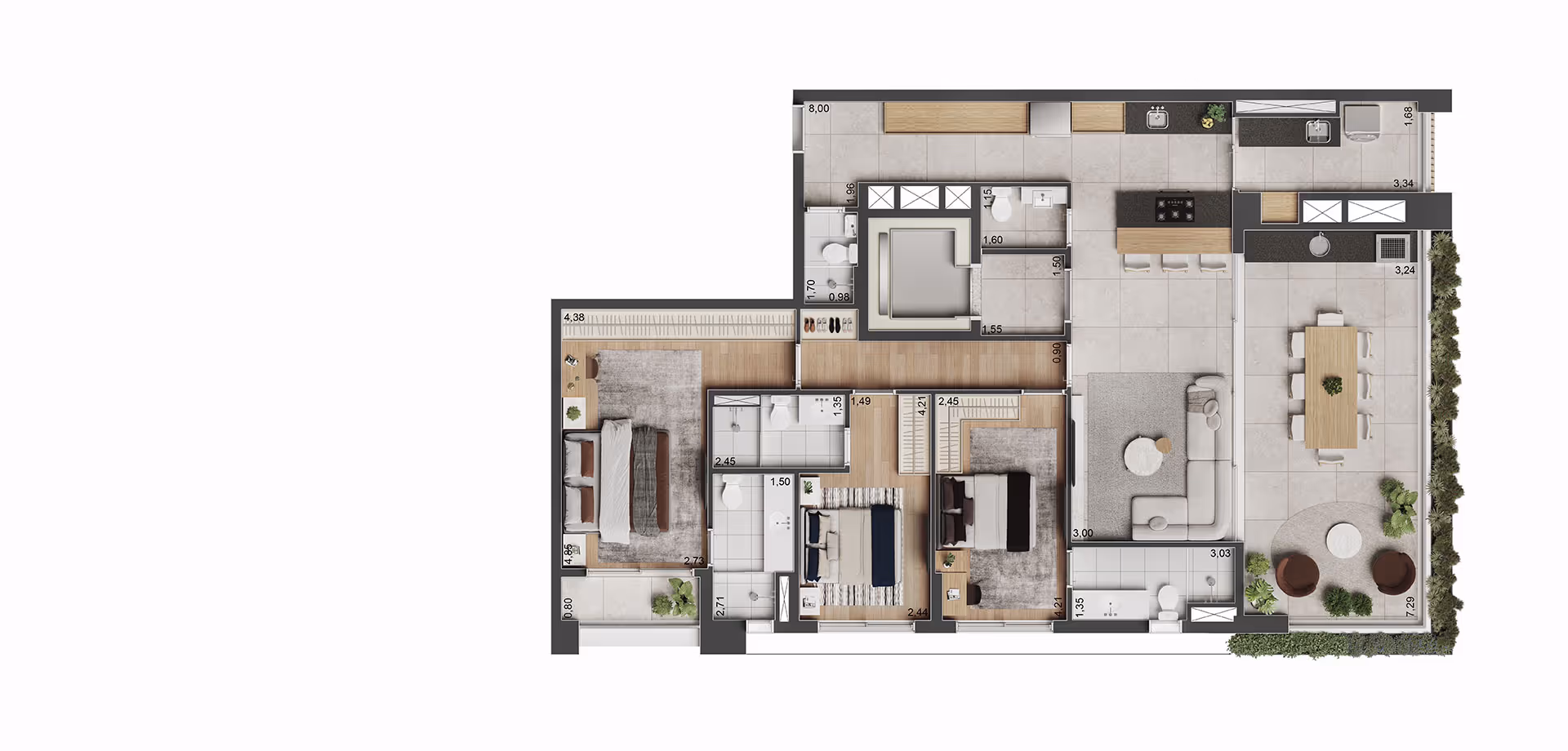 APTO. DE 145 M² 3 SUÍTES