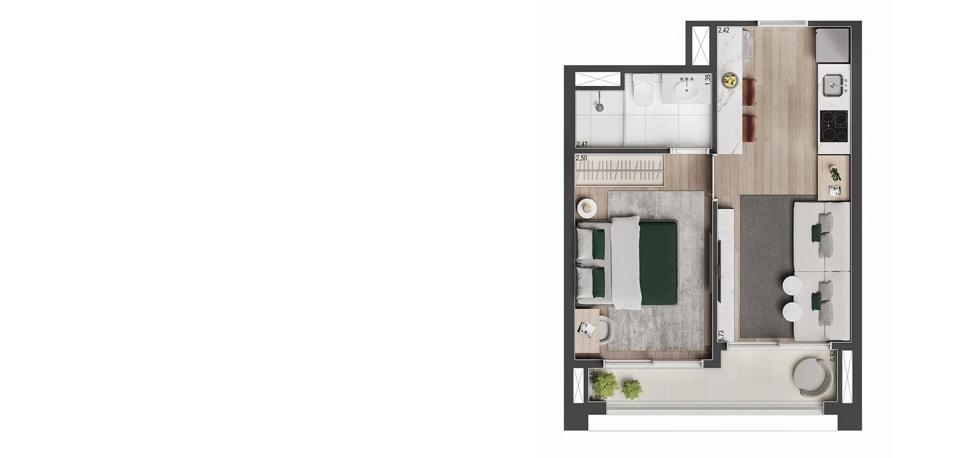 APTO DE 1 DORM. / 34 M2